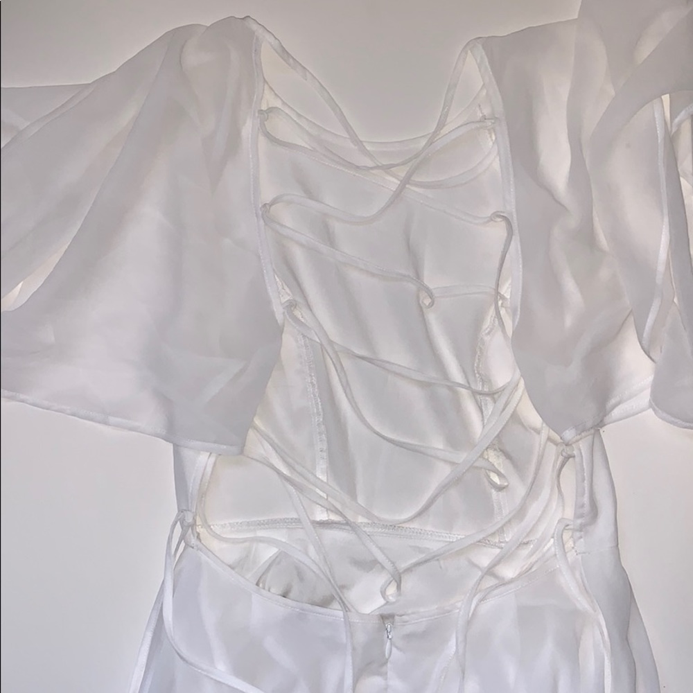 ASOS open back, below knees, white casual dress